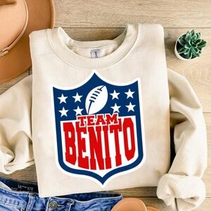 Team Benito NEW Super Bowl Tan Crewneck Sweatshirt